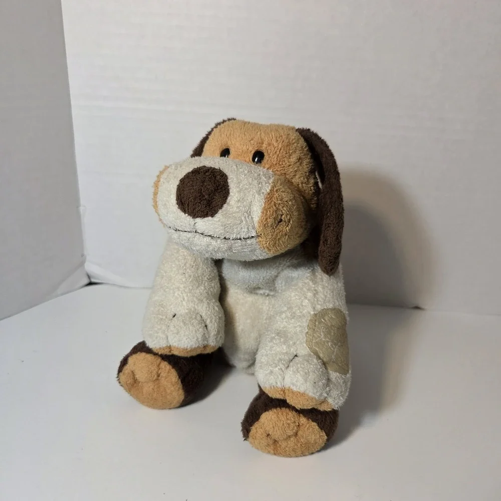 Ty Pluffies WHIFFER The DOG Plush Baby Lovey Stuffed Toy 2002 Brown Tan White